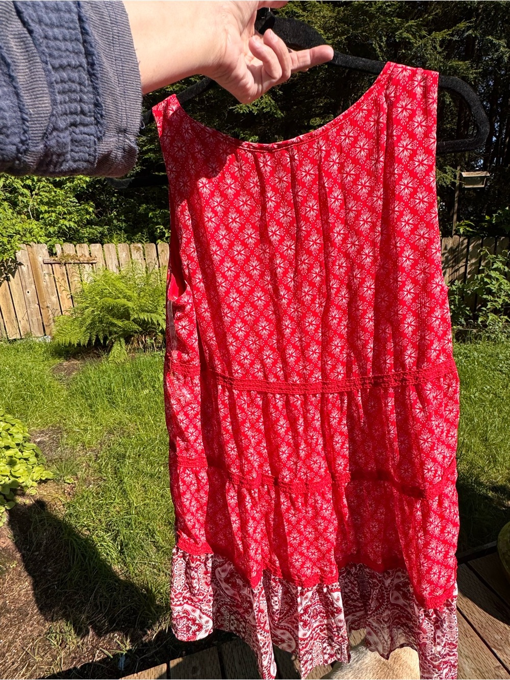 As U Wish Pink Sleeveless Tie-Front Tank with Printed Hem - Picture 5 of 6